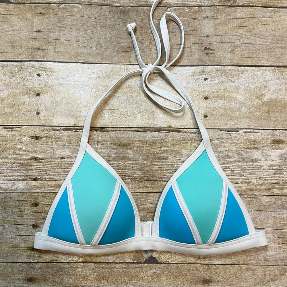VS PINK Teal Blue White Push Up Swim Top | S